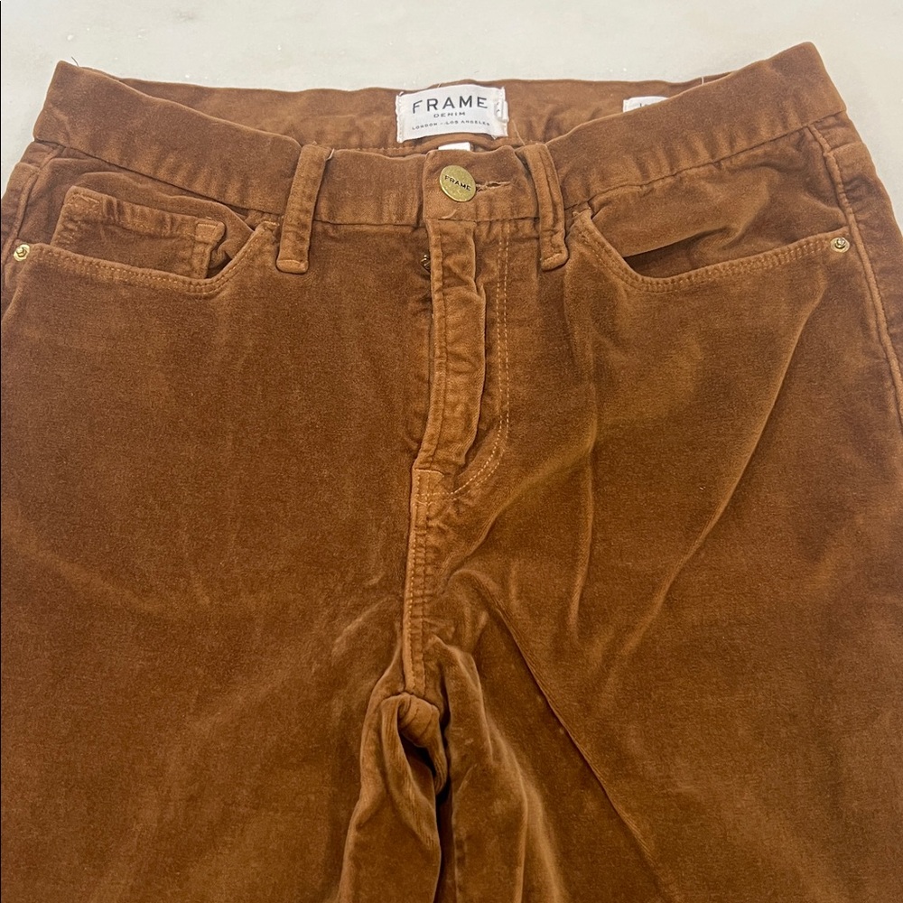 FRAME Le Crop Mini Boot Brown Velvet
